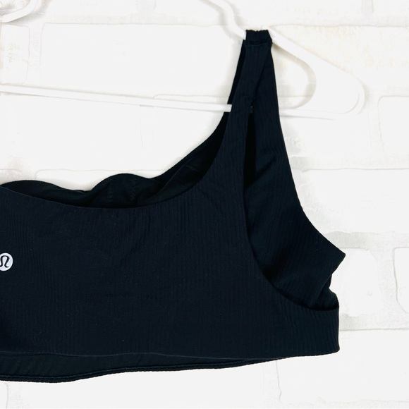 Lululemon Ribbed Nulu Asymmetrical Yoga Bra Size 8 with padding Black - Picture 12 of 16